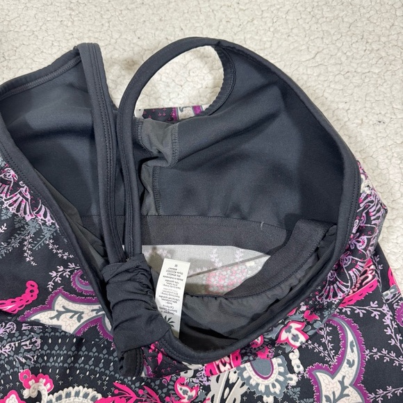 Athleta Pavitra Athletic Tank Top Women’s M Racerback Paisley Pink Shelf Bra - Picture 4 of 5